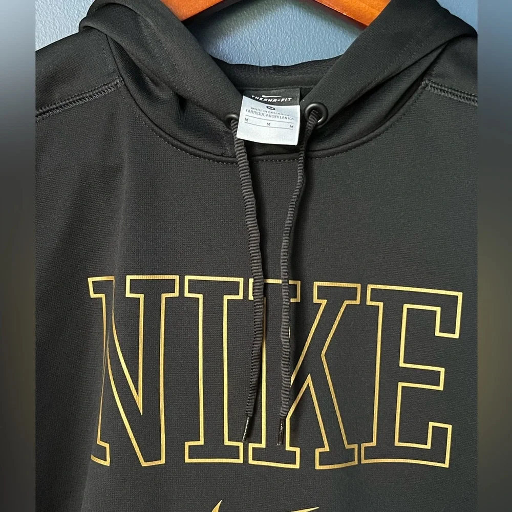 Womens Black and Gold Nike Dri-Fit Hoodie Size Medium - Picture 2 of 5